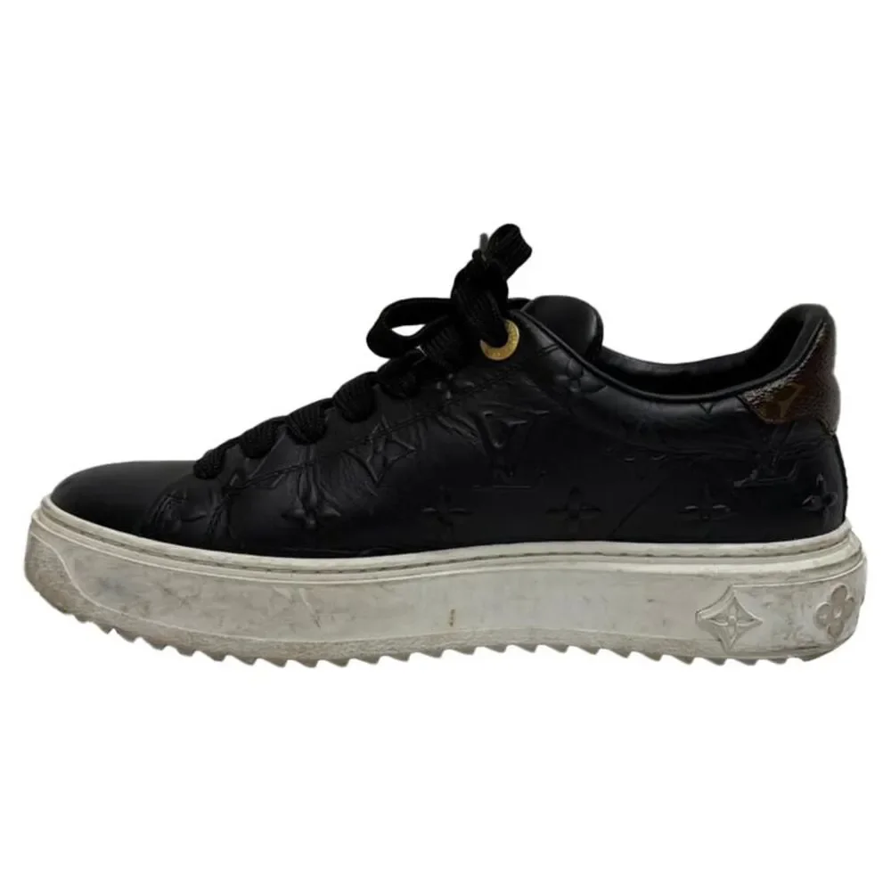 Louis Vuitton Monogram Time Out Sneakers in Black Leather - Picture 4 of 11